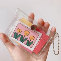 투명 반짝이 pvc 심플 포토 카드 포카 케이스 포켓 지갑