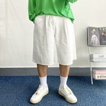 [M~L/1컬러] 9207 화이트 버뮤다 팬츠