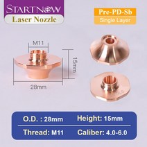 Startnow 파이버 레이저 커팅 노즐 Precitec SP 시리즈 용 단일 이중층 HANS 머신 부품 Dia28mm, 04 Pre-PD-Sb_12 4.0