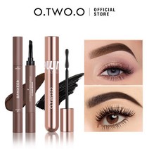 O.TWO.O 마스카라 엑스트라 볼륨 인조 속눈썹 효과 4d 실크 섬유 방수 눈썹 포마드 하이 틴트 브로우 크림, [01] mascara set 1