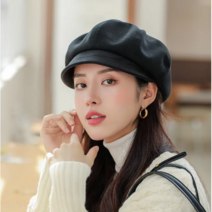 심플한 챙이 짧은 헌팅캡 춘추 베레모