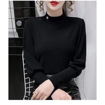 날씬해 보이는 가을 겨울 레깅스 상의 기모델릭 긴팔 순색 상의 ins