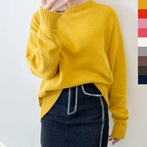 피턴진걸 CHE 1011W 여자오버핏램스울라운드니트