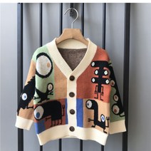 [랑] 키즈 공용 그린매치가디건 (100호~140호) 봄 가을 여아 남아 가디건 아우터