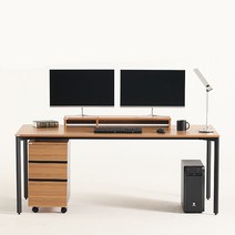 다가구 페르마타 1400 x 600 컴퓨터책상 스탠다드 타입, 지브라(상판):블랙(프레임)