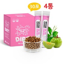 톡톡지움다이어트 가르시니아 다이어트 HCA 차전자피 식이섬유 실크펩타이드 분말 아연 장건강 유산균 체지방감소 기능성 배변활동 수용성 불용성 알로에 치커리 마카 아르기닌 레몬밤, 4통, 6g 30포