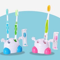 모래시계 칫솔꽂이 욕실 양치 칫솔 거치대 세트 유아 어린이, 핑크, 상세페이지 참조2