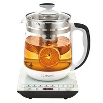 디지털 멀티 유리 티 포트 티팟 1.8L hv-5018 tp 10 + 사은품 분유 차 보온 무선 주전자 커피포트 내열강화유리(밑면스텐) 잎 차 우림 달임 보리차 스테인레스 온도설정, 1대