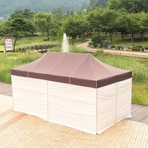 행사천막 야외 포장마차 골조+지붕+일반벽면 캐노피 함마톤 풀세트 스틸 실내 옥상 그늘막 천막 테라스, 32mm스틸 민자풀 3X4.5_백청백