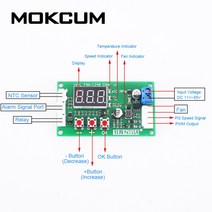 온도계측기 자기온도계 DC 12V 24V 48V PWM 4-와이어 팬 온도 컨트롤러 PC 팬/알람 용 속도 조절기 디스플