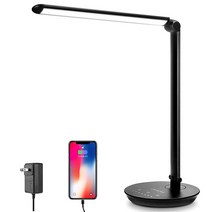 Consciot 12W LED 데스크 램프 화이트, Black