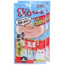 이나바 챠오 츄루 헤어볼케어 고양이 간식, 참치, 2개