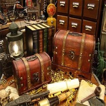 대항해시대 보물상자 금고 나무상자 빈티지컬렉션 소품샵 악세사리보관함 오딘 1+1, 소형+대형세트