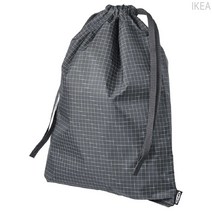 이케아 이케아 수납가방 렌사레 가방 체크 블랙 쇼핑백 쇼핑가방 장바구니, 1개
