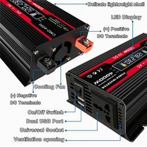 자동차 인버터 태양 광 인버터 4000W 수정 사인파 USB 자동차 DC 12V LCD 디스플레이 변압기 전압, 01 DC 12V_01 AC 110V