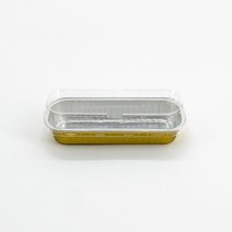 (50개입) 정담 일회용 알루미늄 직사각형 용기 180ml, 50개입, 낮은뚜껑 골드