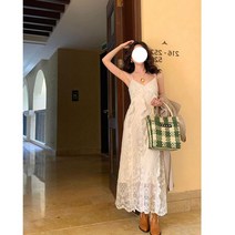 뷔스티에원피스 여성 나시 원피스 바스락 미니멈 원피스 결혼식하객룩 여름하객룩 방콕 4월하객룩 휴가지 동남아 하와이 해외여행룩