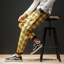 NEW 힙한 레트로 스트리트 럭셔리 데님 팬츠 Dropshipping 일본 streerwear 격자 무늬 2020 가을 패션 슬림 남자 캐주얼 한국 하렘 청바지