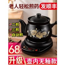 가정용 약탕기 티포트 전기 홍삼 제조기 멀티 포트, 4L 플라워 문양 냄비