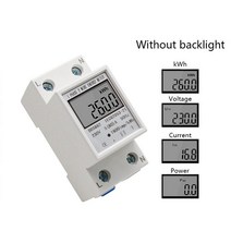 나인틴 Din-레일 전력 에너지 미터 5-80A LCD 백라이트 디지털 디스플레이 단상 전자 KWh 전압계 전류계 볼트, [02] Without backlight