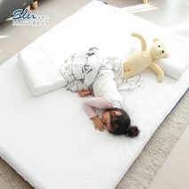 슬릭스 고밀도 메모리폼 접이식 토퍼 매트리스 12cm두께 바닥 수면 3단(풀옵션 패드 베개 가방 포함)