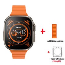 2Pcs/3Pcs/4Pcs ZD8 울트라 맥스 스마트 워치 2.08 "망막 스크린 시리즈 8 49mm 티타늄 합금 NFC ECG, 16 add Alpine Orange_03 4 PCS