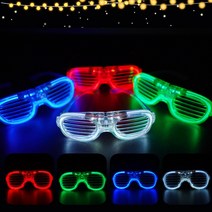 도매파티 야광 LED 파티 용품, 1개, 19-3.LED 셔터쉐이드 안경 녹색 그린_GCU73