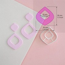 도자기 귀걸이 커터 해바라기 도넛 폴리머 클레이 도구 삼각형 사각형 둥근 가장자리 원형 3d 프린팅, [13] 13