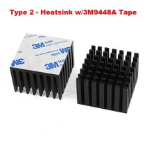 En-Labs-양극산화처리 된 검정색 알루미늄 방열판 28x28x20mm 노스 브리지 사우스 칩용 전자 냉각기 라디에이터 2 개, [01] 28X28X20 w 3M9448A