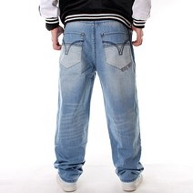 힙합 데님 바지 남자 HIPHOP 스트리트 댄스 의류 워싱 캐주얼 루즈핏 팬츠 플러스 사이즈