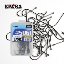 키우라 K-316 덕용루어 다운샷바늘 5061 스트레이트 훅, 5/0호 (1팩에 23개입)
