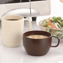 안뜨거운 전자레인지 전용 스프컵 손잡이스프머그, 머그컵/브라운