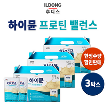 일동 후디스 장민호 프로틴 밸런스 하이뮨 마시는 동물성 식물성 단백질 음료 하이문 산양유 식사대용 건강 식품 영양식 영양소 영양 섭취 음료수 보충제 쉐이크 중년 남자 여자 남성, 3박스(36포) *대용량할인[-12400원]*