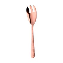 대형 서빙 스푼 포크 12 인치 골드 샐러드 서버 스푼 스테인레스 스틸 로즈 골드 다이닝 도구 주방기구, 로즈 골드 포크, 로즈 골드 포크