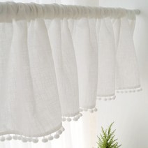 도매토피아 방울 폼폼 바란스 커튼(132x45cm)