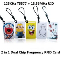 5pcs IC ID UID 재기록 가능한 복합 키 태그 Keyfob 듀얼 칩 주파수 RFID 125KHZ T5577 EM4305 13.56MHZ 변경 가능 쓰기
