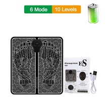 반사 요법 전기 Ems 발 마사지 매트 혈액 순환 스파 다리 통증 완화 패드 바디 등 지압 근육 자극, 11 Rechargeable