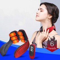 두피마사지기 두피 안마기 미녹시딜 헤어 관리기 전동 마사지기 6 헤드 목 마사지 어깨 자궁 경부 마사지 다기능 전기 핫 압축 펄스 목 보호대 원격 제어, 4 헤드 화이트