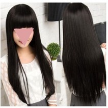 생머리통가발 긴생머리가발 생머리가발 긴머리가발 롱가발 긴가발 생머리 긴머리통가발 여자긴머리가발, 블랙