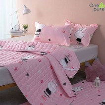 이불깔개 누빔 고정 침구 러그 퀸 매트, 토끼 가루