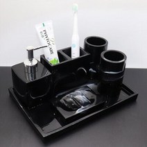 호텔 욕실 수지세트 욕실 액세서리 세트 수지 소재 비누 디스펜서 칫솔 홀, 6 Pieces Set B