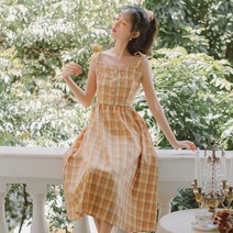 여름 프렌치 빈티지 멜빵 89 데이트 통근 캐주얼 스커트