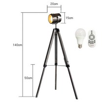 인더스트리얼 레트로 원목 써치 장스탠드 조명 램프, 청동 램프 올드 우드 리모컨