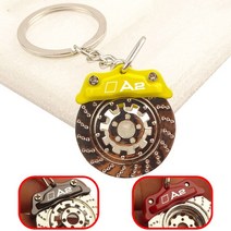 자동차 호환 아우디 스포츠 A1 A3 A4 A5 A6 A7 A8 Q2 Q3 Q5 Q7 Q8 TTRS 브레이크 캘리퍼스 키 체인 금속 부품 디스크 허브 열쇠 고리, [04] FOR A2 LOGO, [02] Yellow 1pc