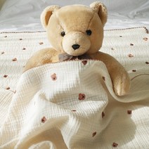 미니치즈샵 100%국내산 프리미엄 순면 원단 공장직영(제작) 3중 거즈블랭킷, 02.무지_ _아이보리, m_ _(핀코트자수)