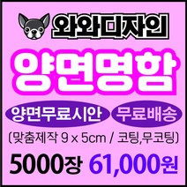 명함 500매 명함제작 양면디자인무료 고급명함 대량명함 쿠폰 명함인쇄 코팅명함 무코팅명함 명함출력 수입지명함, 양면 무코팅명함, 5000