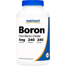 뉴트리코스트 보론(붕소) 캡슐 240 캡슐 1병 1서빙 5mg 240회분 Boron Capsules [5 MG] [240 CAPS]