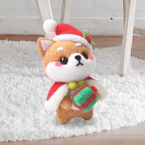 젊은이마켓 DIY 시바 양모 니들 펠트 세트, 1세트, 산타