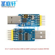 CP2102 USB 2.0UART TTL 5PIN 커넥터 모듈 직렬 변환기 STC Arduino 1 PCS 용 FT232 CH340 PL2303 3.3V5V 전원, [04] 6 in 1 Blue