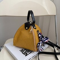 여름가방 라탄백 여성용 수제 짠 귀여운 삼각형 미니 짚 짠 어깨 크로스 바디 라탄바구니